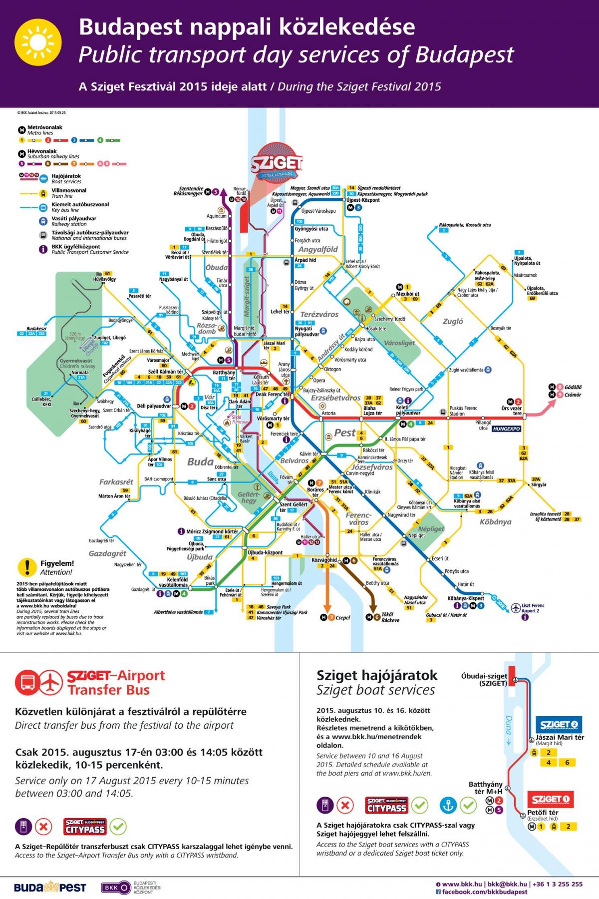 布达佩斯的路面电车的地图