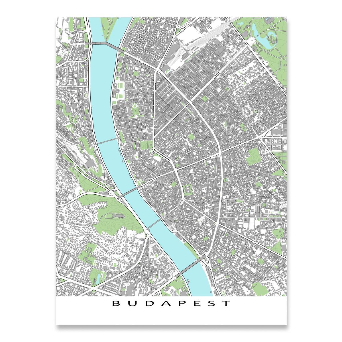 地图的布达佩斯地图打印
