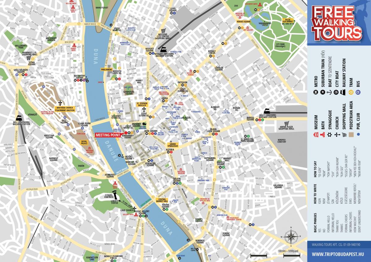 地图的布达佩斯步行