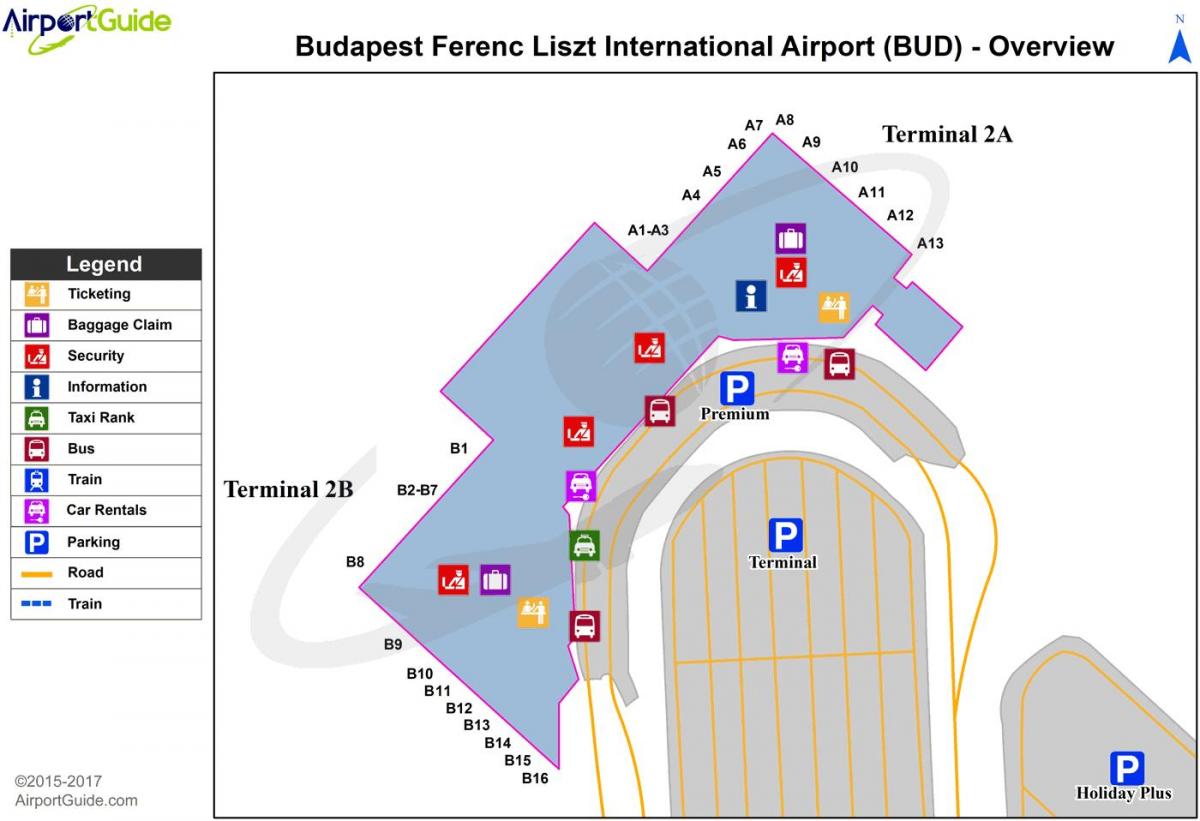 布达佩斯机场的地图