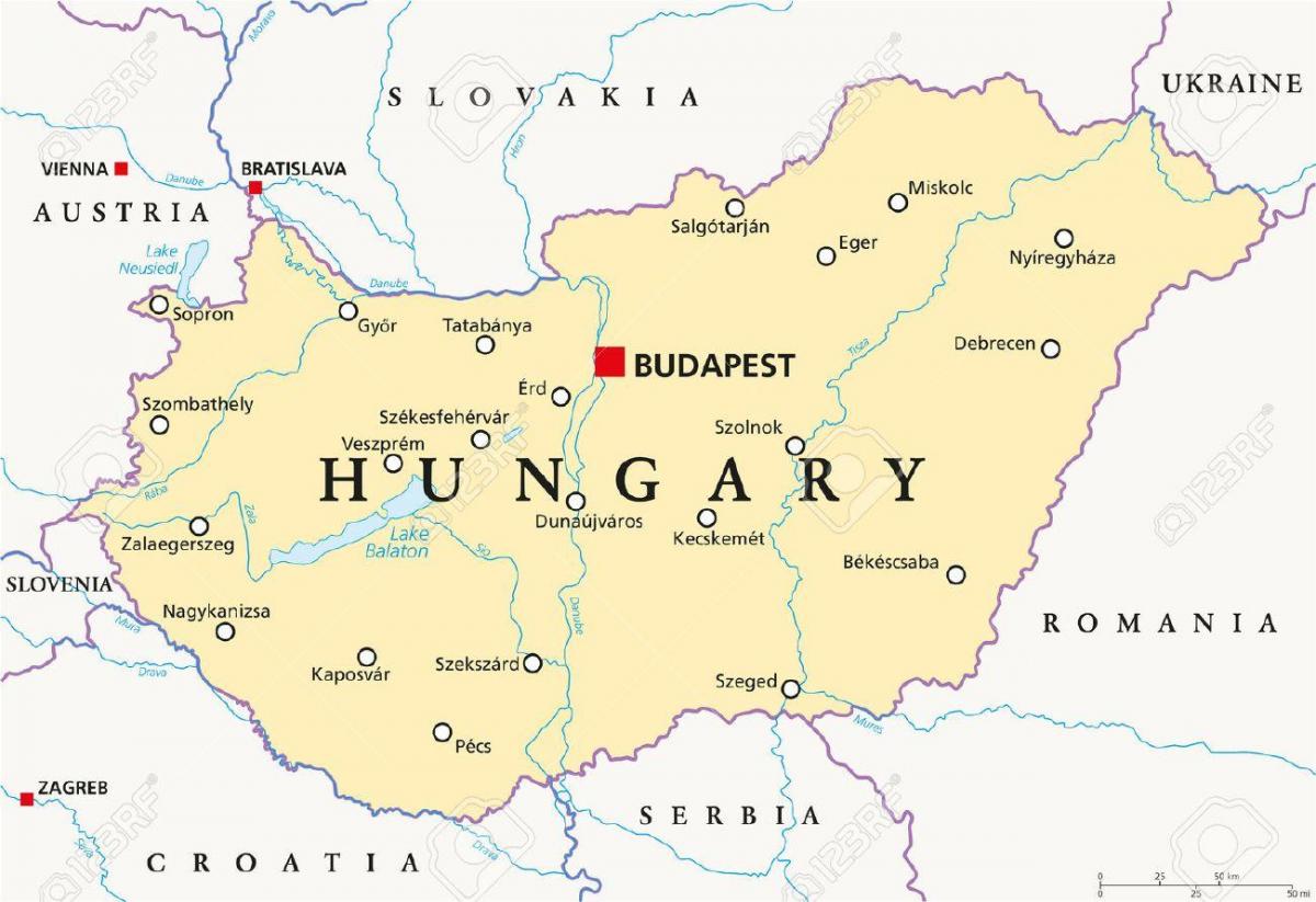 布达佩斯的位置的世界地图