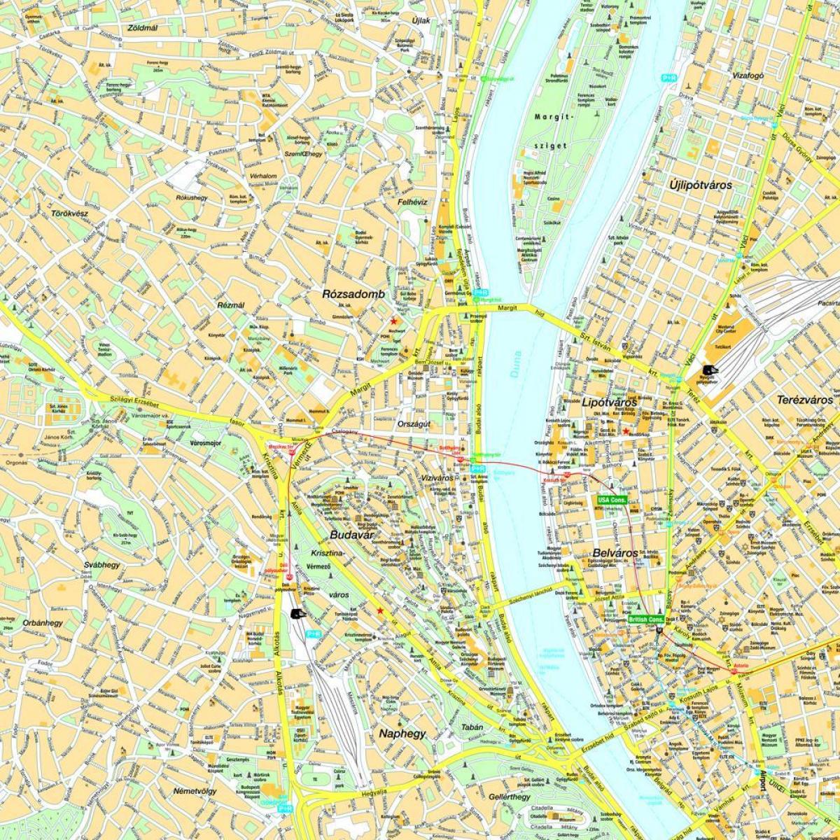 地图的布达佩斯和周边地区