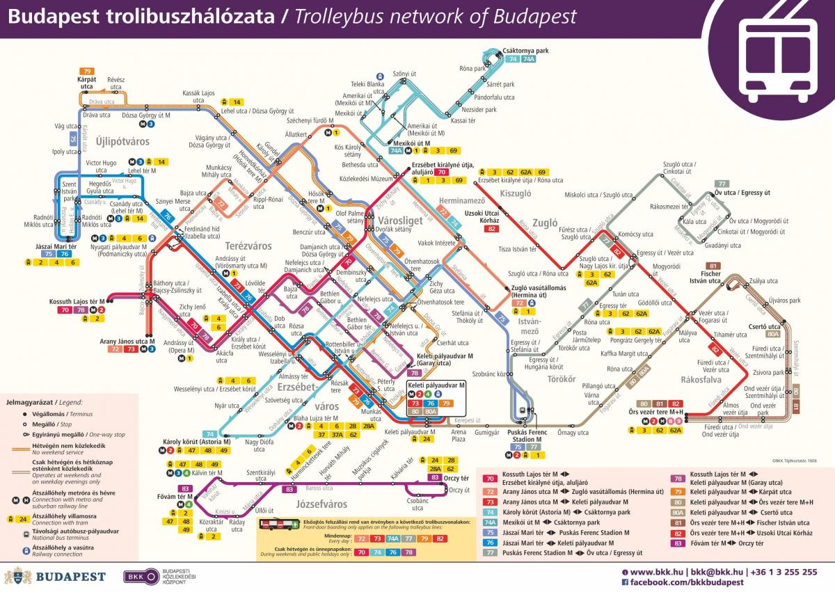 地图的布达佩斯的无轨电车