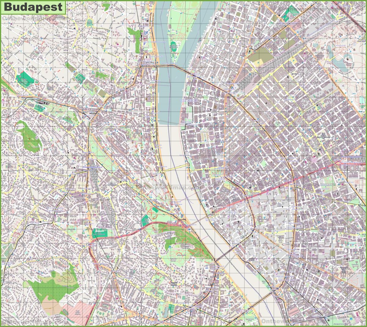 街道地图的布达佩斯匈牙利