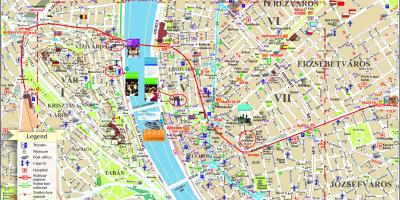 布达佩斯市的旅游地图
