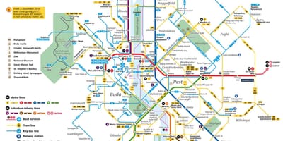 地图的布达佩斯公共交通