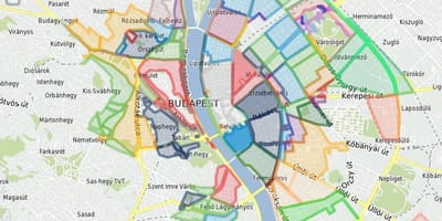 停车区的布达佩斯地图