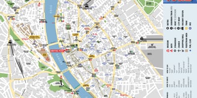 徒步旅行的布达佩斯地图