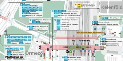 地图的布达佩斯kelenfoe站