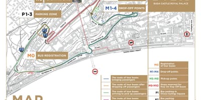 城堡区的布达佩斯地图