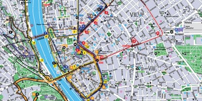 布达佩斯跳上跳下巴士地图