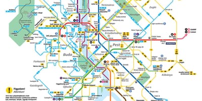 布达佩斯的路面电车的地图